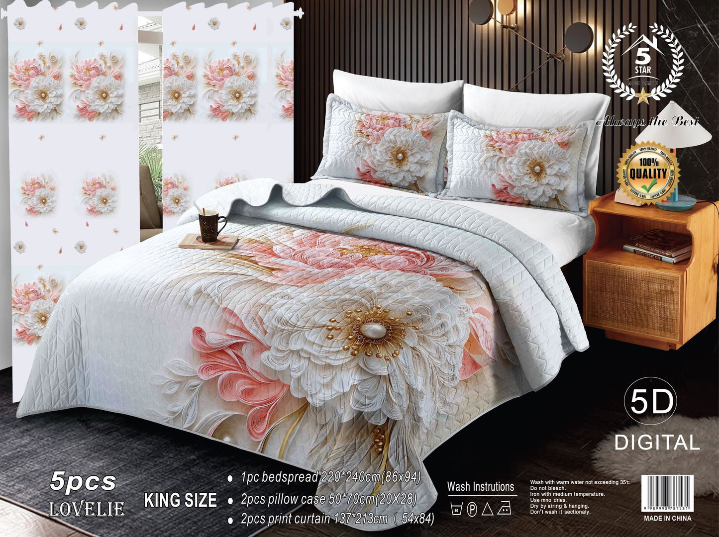 5D Infinite Vista: 5-Piece King Bedroom Interior Ensemble