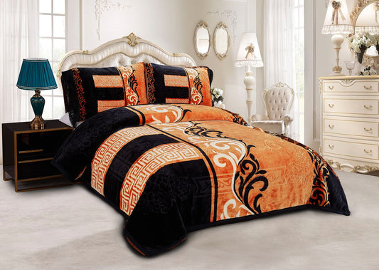 Greek Key & Filigree Plush Velvet Comforter Set