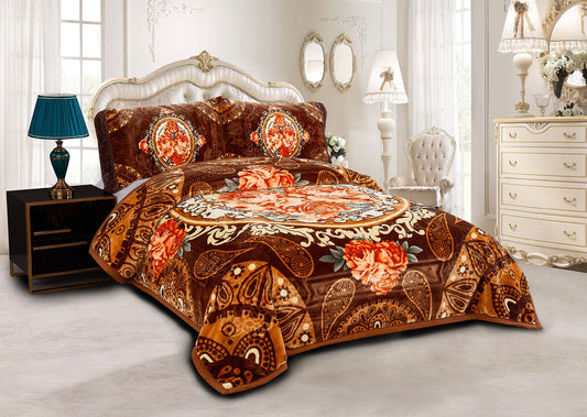 Heritage Amber & Onyx Baroque Velvet Bedding Set