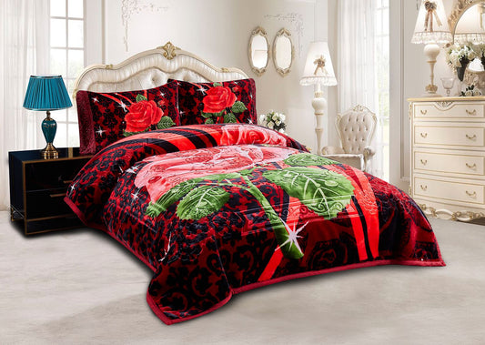 Luxury Velvet Comforter with Emerald Accents